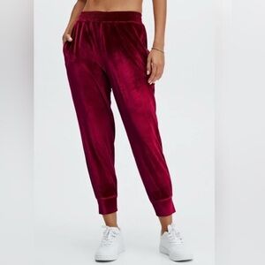FABLETICS Luxe Velour Joggers - Cherry Burst